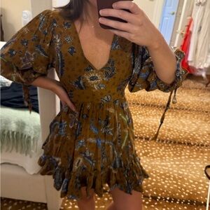 Cara Cara Brown & Blue Dress